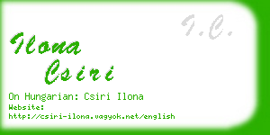 ilona csiri business card